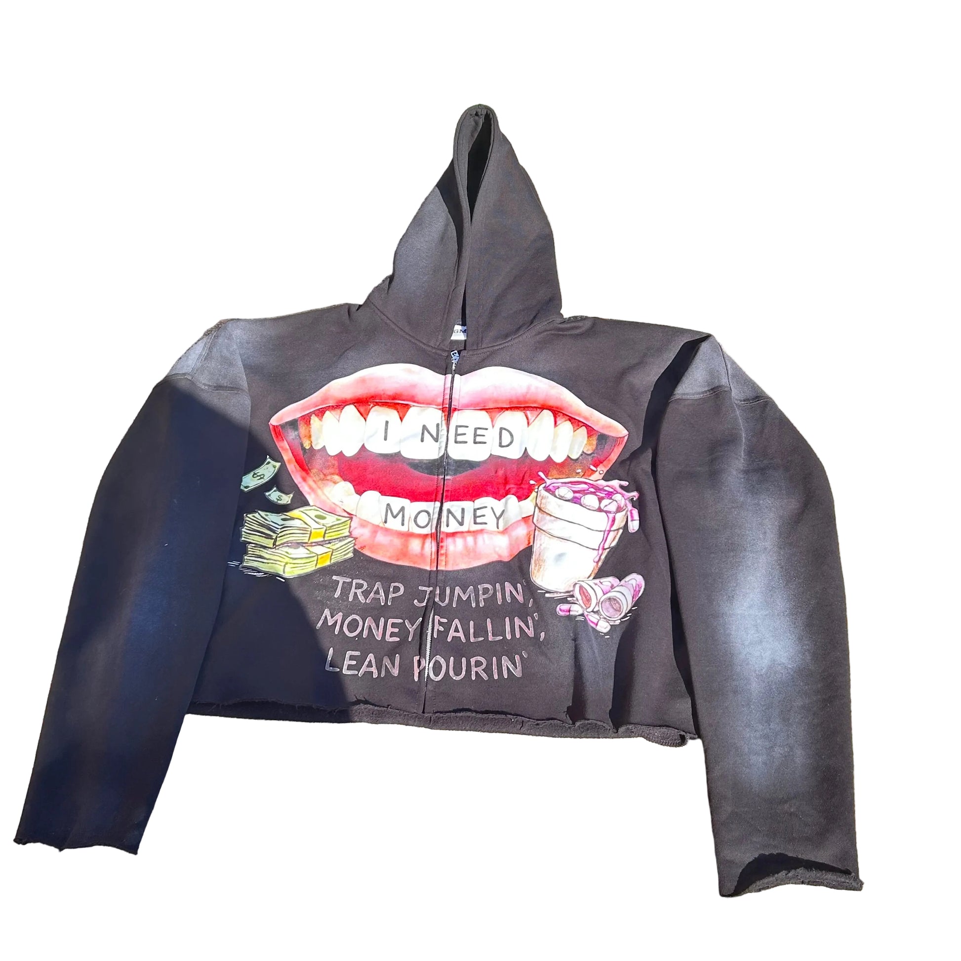 I need money zip hoodie